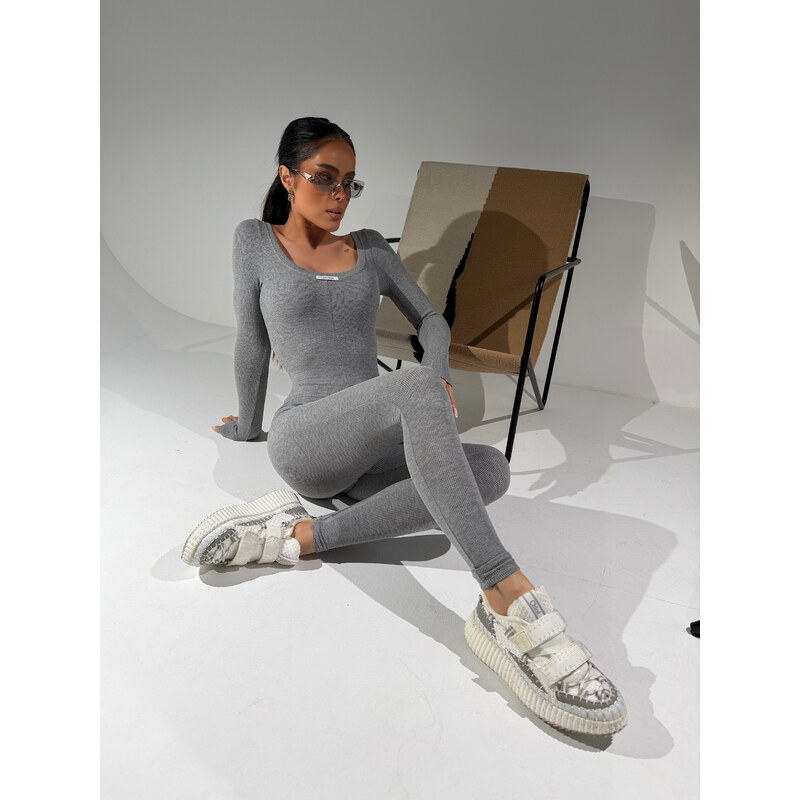 LaManuel Dámsky sivýpriliehavý overal SUCCESS s výstrihom 67442282