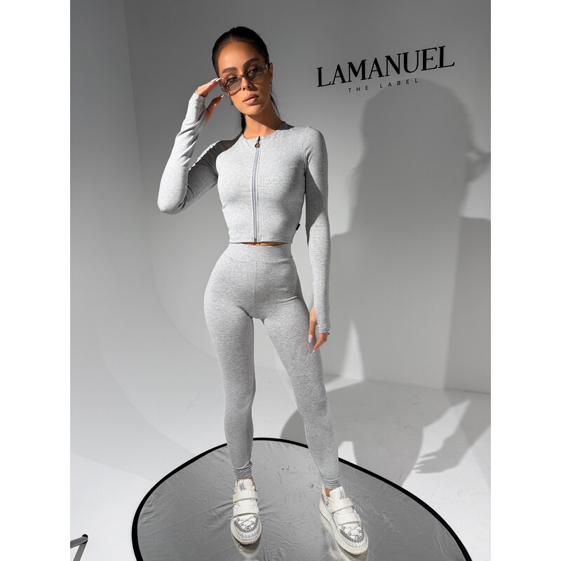 LaManuel Sivé legíny CLOSER s vysokým pásom 67442286