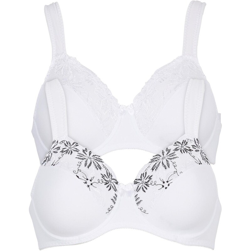 bonprix Podprsenka s kosticami, s vystuženými ramienkami (2 ks), farba 44731948