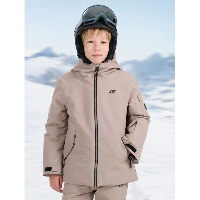 Chlapčenská snowboardová bunda 8000 s membránou 4F 4FJRAW25TTJAM1066 67443334