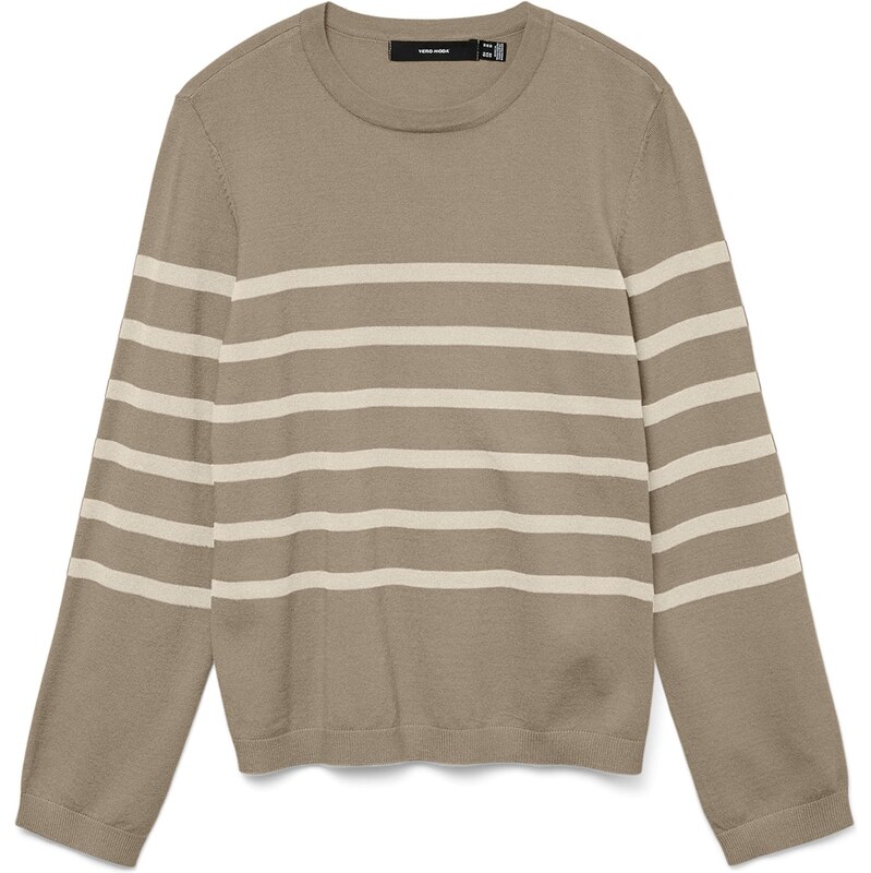 VERO MODA Sveter VMSABA béžová / hnedá 67448759