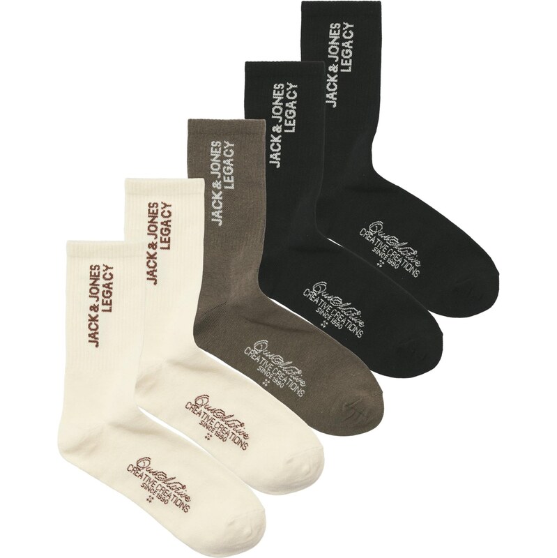 JACK & JONES Ponožky JACROAR tmavošedá / svetlosivá / čierna / biela 67448827