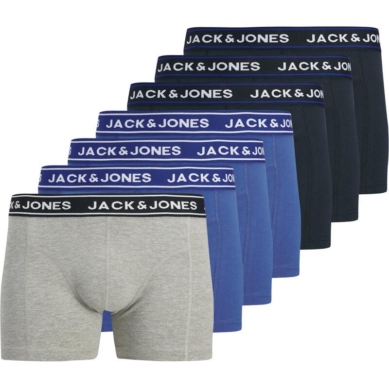 JACK & JONES Boxerky JACDANNY modrá / tmavomodrá / sivá melírovaná / 67448829