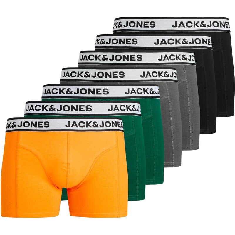 JACK & JONES Boxerky JACNolan tmavosivá / tmavozelená / svetlooranžová 67448835