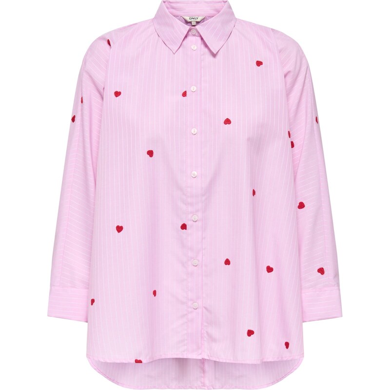 ONLY Blúzka ONLNew Lina Grace svetloružová / ohnivo červená / biela 67448892