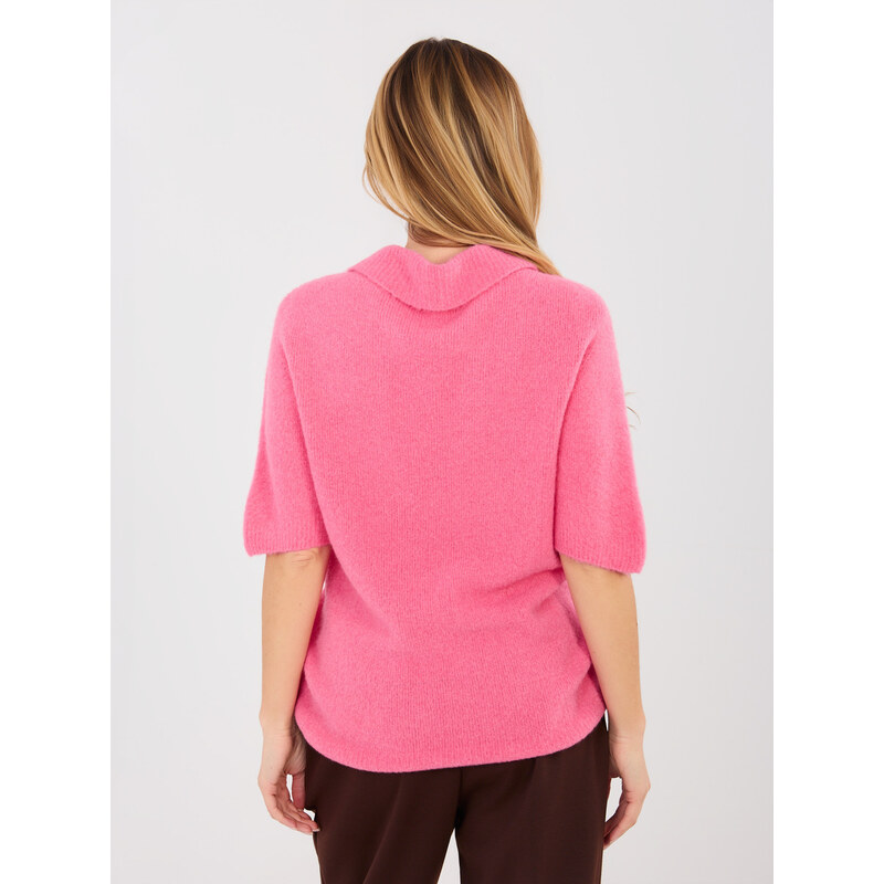 Italy Moda Ružový sveter s krátkym rukávom 67446888
