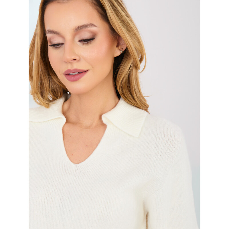 Italy Moda Ecru sveter s golierom 67446889