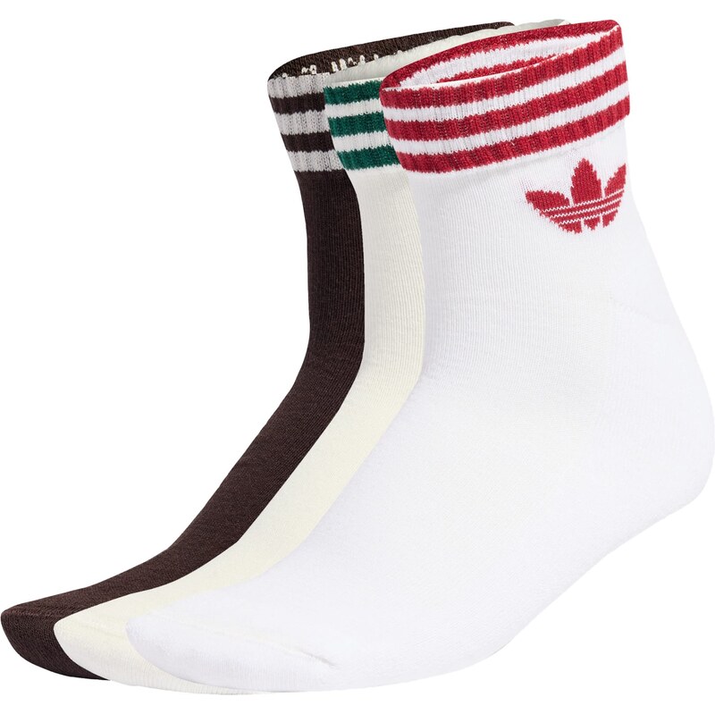 ADIDAS ORIGINALS Ponožky 3-Stripes Ankle 3 Pairs čokoládová / jedľová 67448926