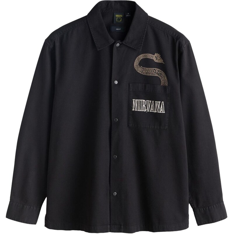 Next Košeľa Nirvana tmavobéžová / čierna / biela 67448927