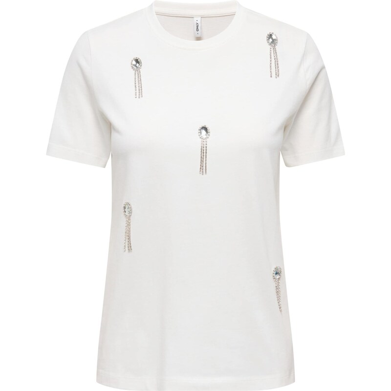 Only Tall Tričko ONLFILIZZA strieborná / biela 67448944