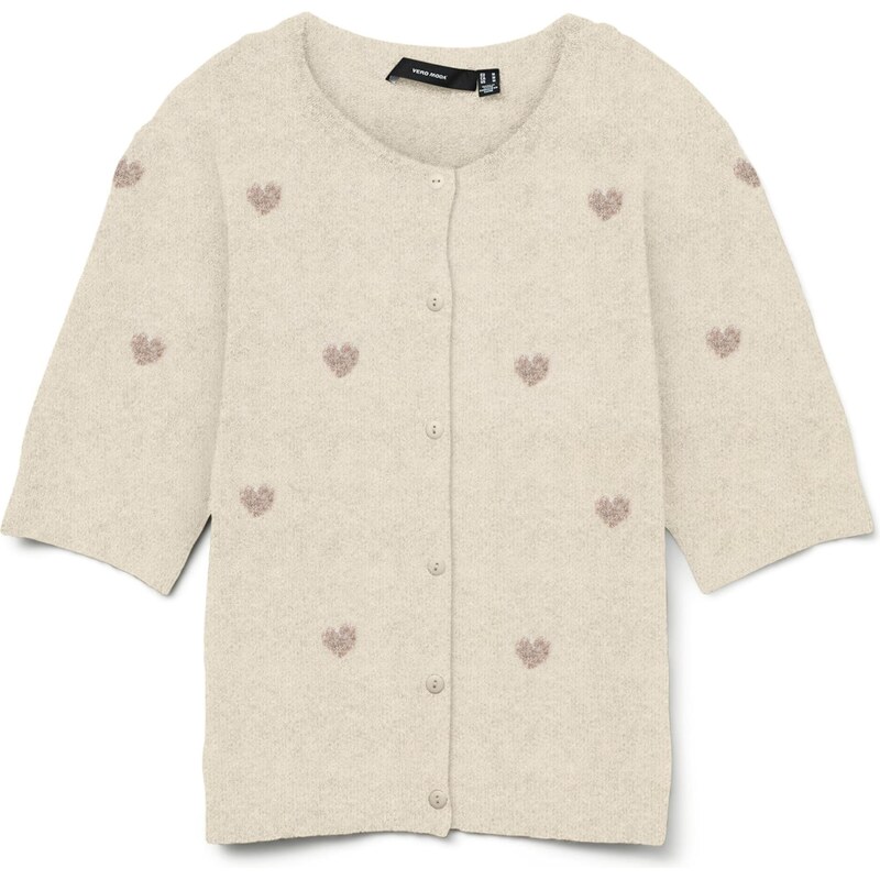 VERO MODA Kardigán VMDoffy Intarsia béžová / krémová 67448950