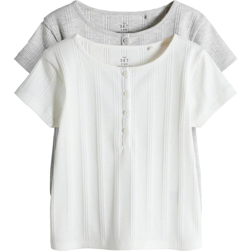The Set Tričko svetlosivá / biela 67448954