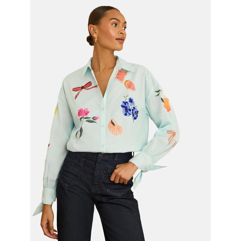love & roses Blúzka modrá / mätová / lososová / ružová 67448972