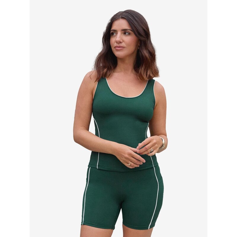 Friends Like These Športové nohavice tmavozelená / biela 67449029