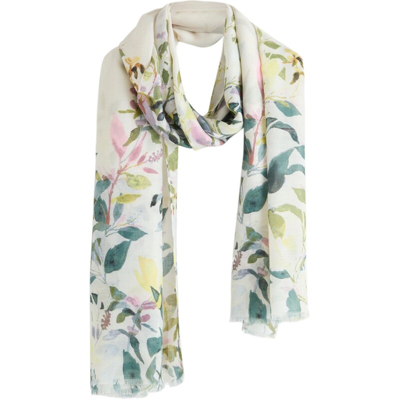 Next Šál svetložltá / petrolejová / ružová / biela 67449156