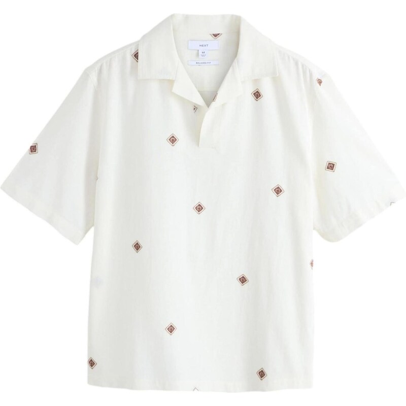 Next Košeľa krémová / slonová kosť / čokoládová 67449208