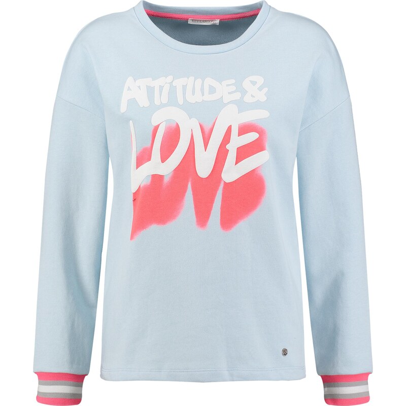 Key Largo Mikina ATTITUDE pastelovo modrá / neónovo ružová / biela 67449359