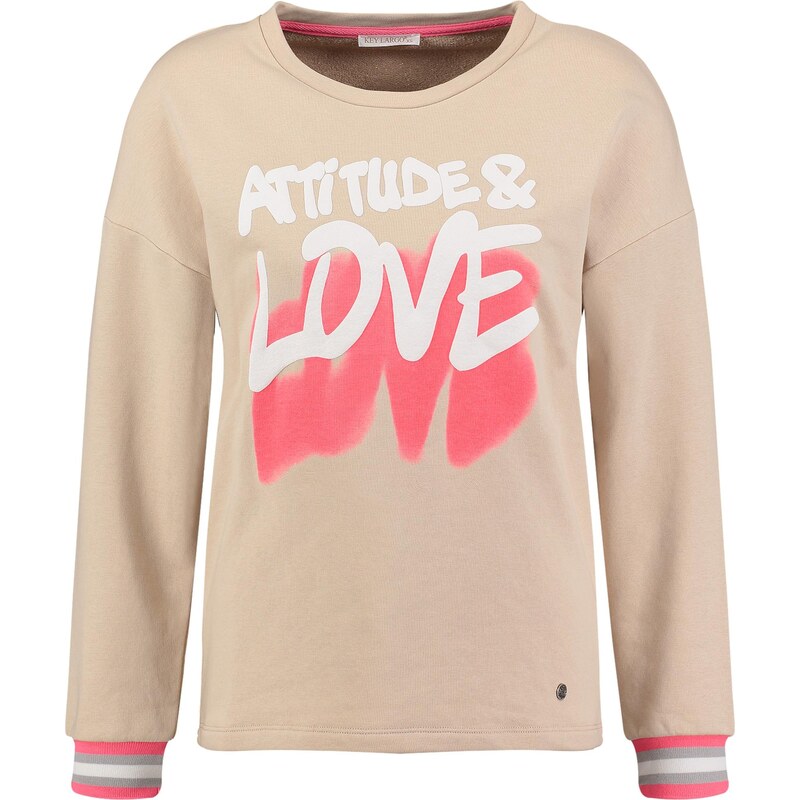 Key Largo Mikina Attitude béžová / ružová / biela 67449360