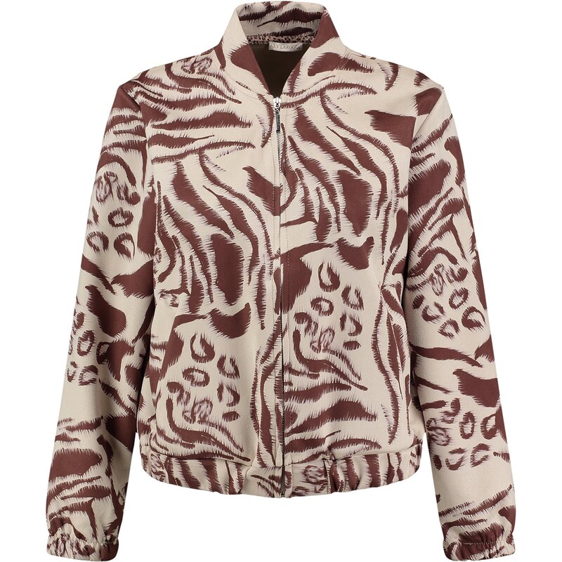 Key Largo Tepláková bunda Cage svetlobéžová / hnedá 67449377