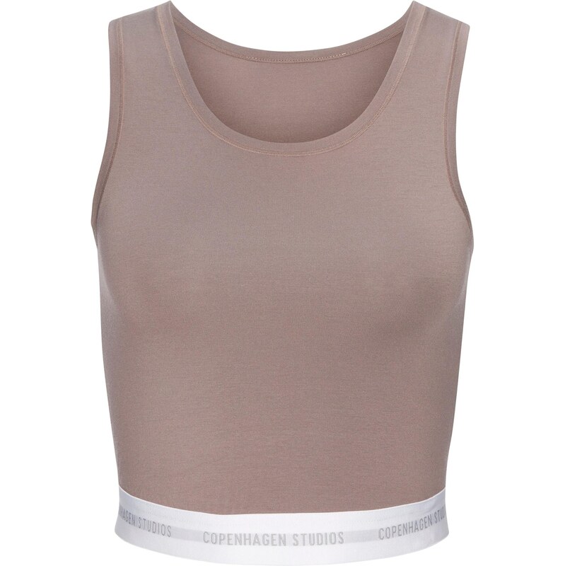 Copenhagen Studios Top hnedá / biela 67449400