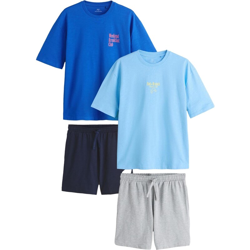 Next Krátke pyžamo modrá / námornícka modrá / svetlomodrá / sivá 67449432