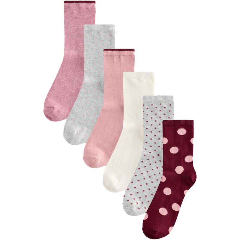 Next Ponožky svetlosivá / ružová / burgundská / biela ako vlna 67449447