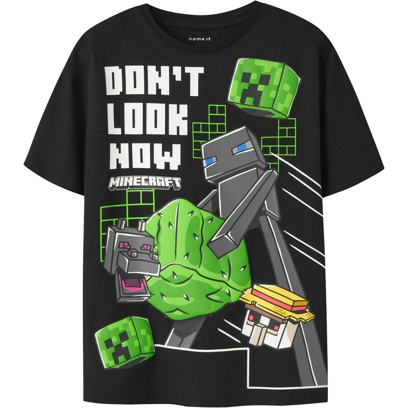 NAME IT Tričko NKMJUKE MINECRAFT sivá / limetová / čierna / biela 67459307