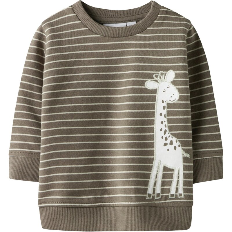 NAME IT Mikina NBNTut tmavohnedá / biela 67459317