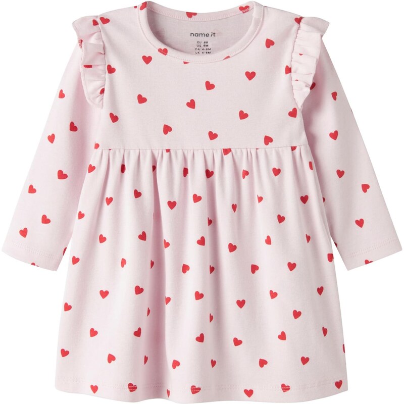 NAME IT Šaty NBFBHEART ružová / červená 67459313