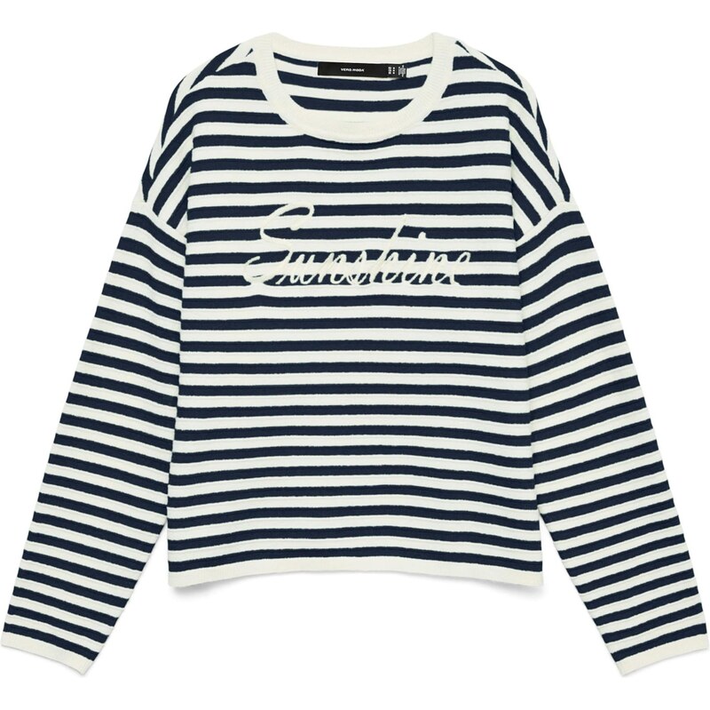 VERO MODA Sveter VMAPPLE béžová / čierna 67459334