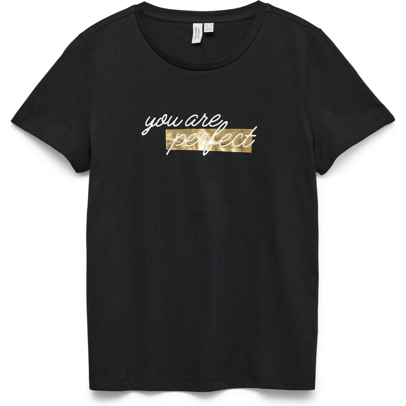 VERO MODA Tričko VMIDEA zlatá / čierna / biela 67449552