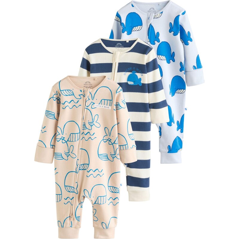 Next Pyžamo béžová / modrá / námornícka modrá / kráľovská modrá 67449601