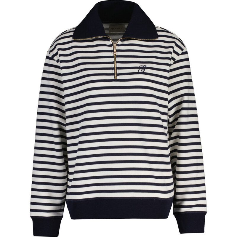 MIKINA GANT STRIPED HALF ZIP SWEAT EVENING BLUE 67446778