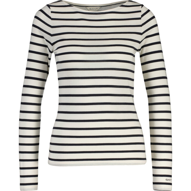 TRIČKO GANT SLIM BRETON STRIPED LS T-SHIRT EGGSHELL 67446781