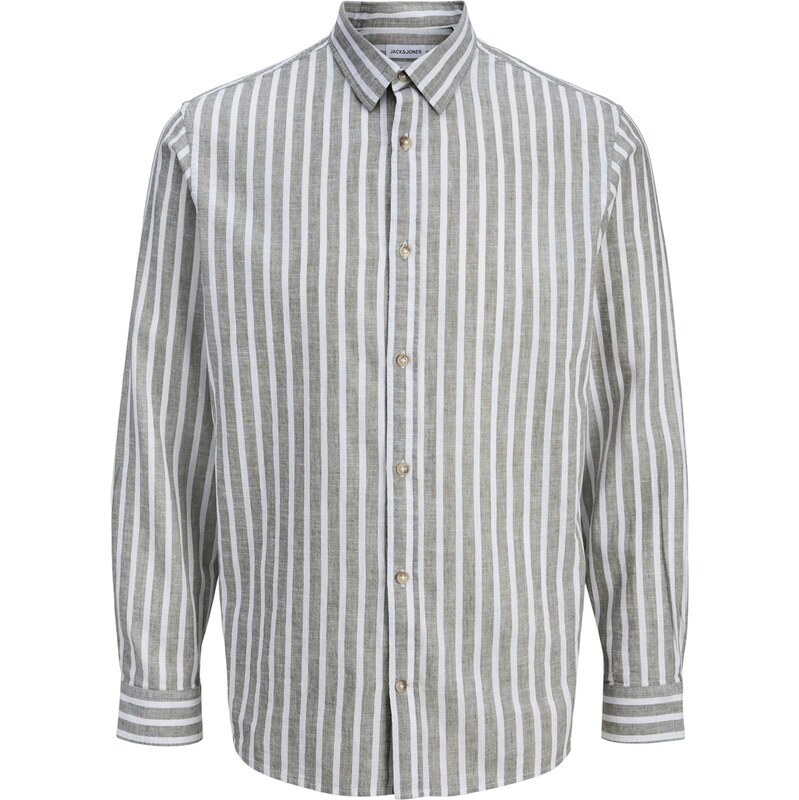 JACK & JONES Košeľa JJESummer tmavošedá / biela 67449713