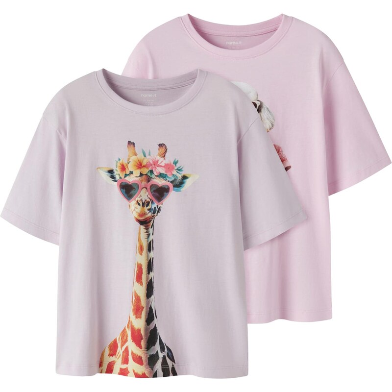 NAME IT Tričko NKFVOTEA pueblo / eozín / purpurová / biela 67459515