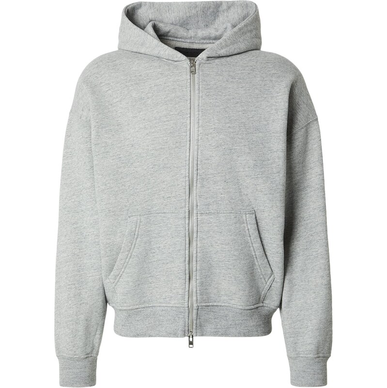 Abercrombie & Fitch Tepláková bunda ESSENTIAL svetlosivá 67449905