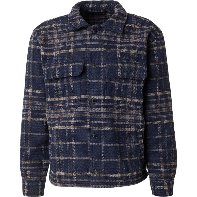 Abercrombie & Fitch Prechodná bunda slonová kosť / námornícka modrá 67449926