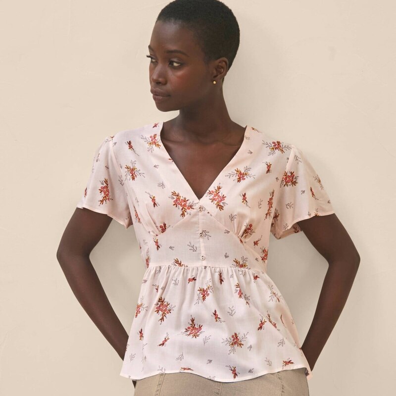 Blúzka s kvietkovanou potlačou ružová/oranžová 054 Blancheporte 67452001