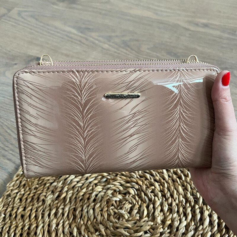 Jennifer Jones Dámska kožená kabelka-peňaženka béžová KIM 67454713