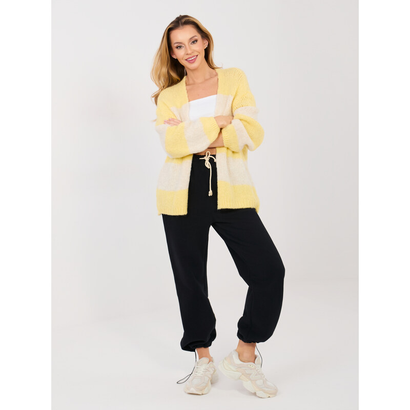 Italy Moda Pruhovaný svetlý žltý sveter 67446911