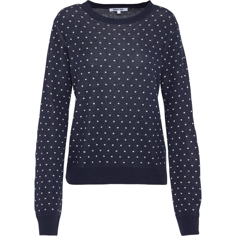 ABOUT YOU Sveter Leena Jumper tmavomodrá / biela 67456237