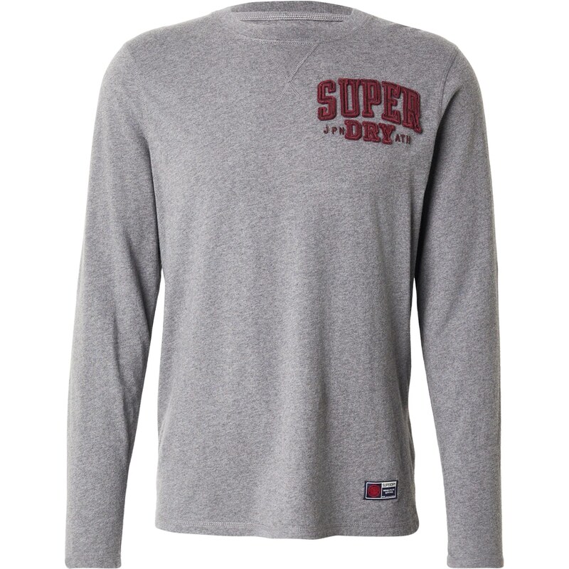 Superdry & Co Tričko Vintage Athletic sivá melírovaná / bordová 67456717