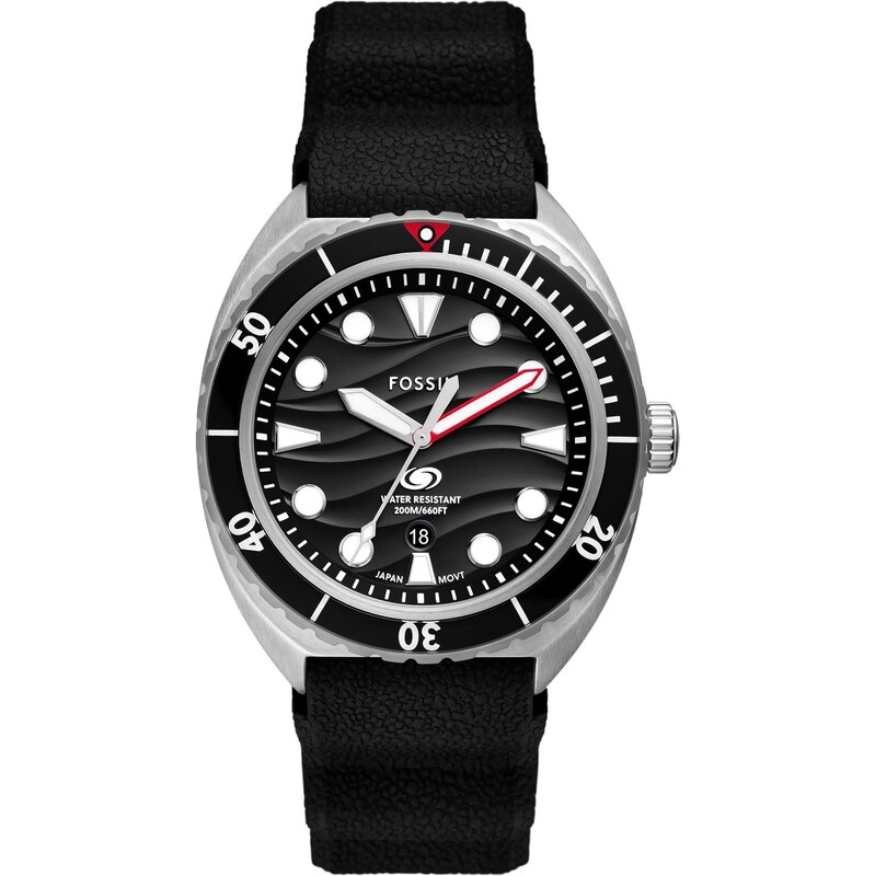 FOSSIL Analógové hodinky Breaker čierna / strieborná 67456729