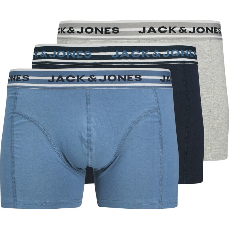 JACK & JONES Boxerky JWHPETER námornícka modrá / svetlomodrá / sivá 67457101