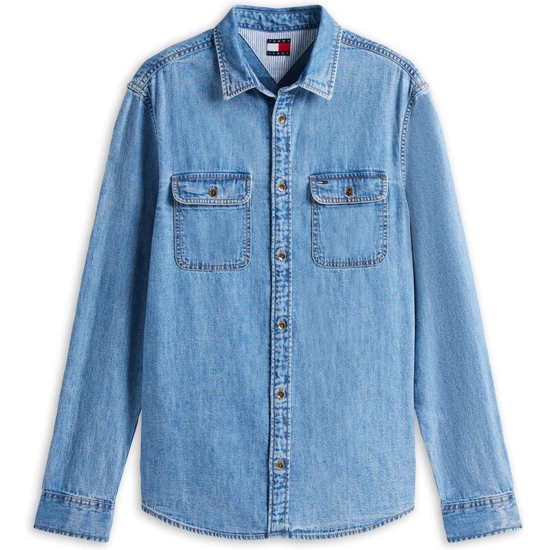 Tommy Jeans Košeľa modrá denim 67457186