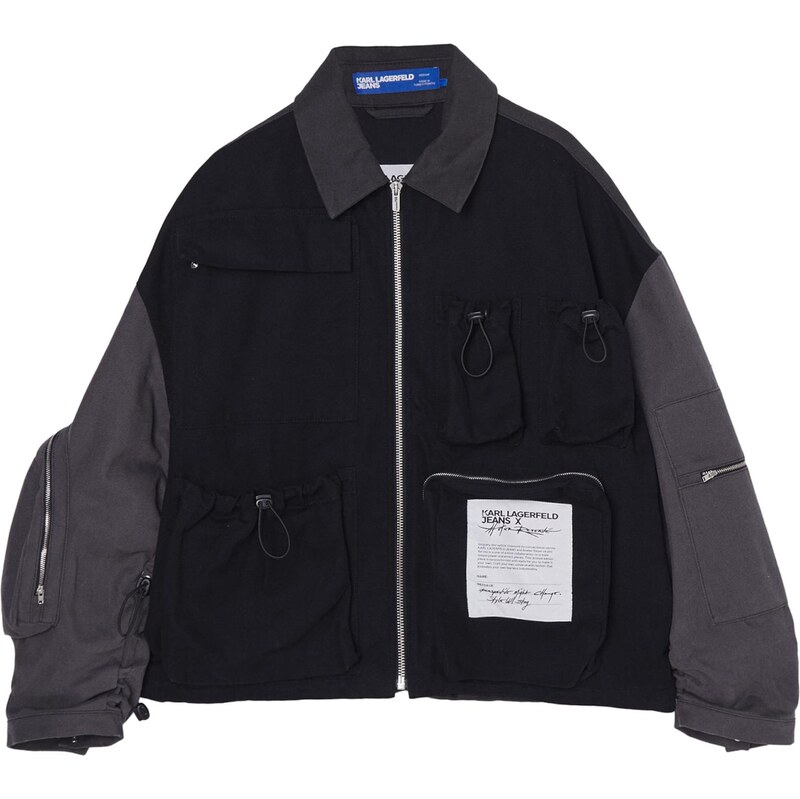 KARL LAGERFELD JEANS Prechodná bunda ATELIER tmavosivá / čierna 67457249