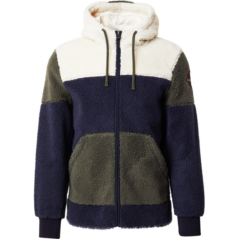 NAPAPIJRI Flisová bunda TARALGA 4 svetlobéžová / námornícka modrá / 67457577