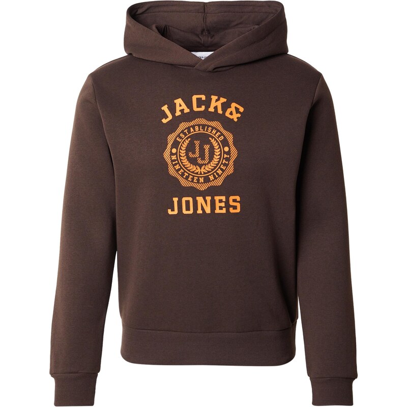 JACK & JONES Mikina JWHVICTO tmavohnedá / oranžová / tmavooranžová 67458603