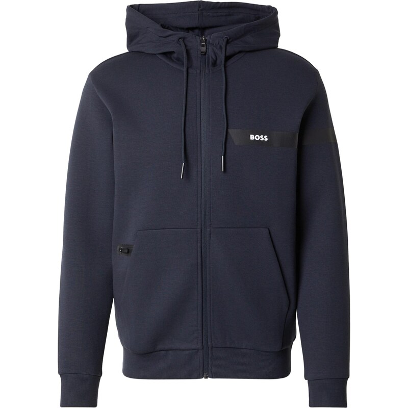 BOSS Tepláková bunda Saggy námornícka modrá / čierna / biela 67458647